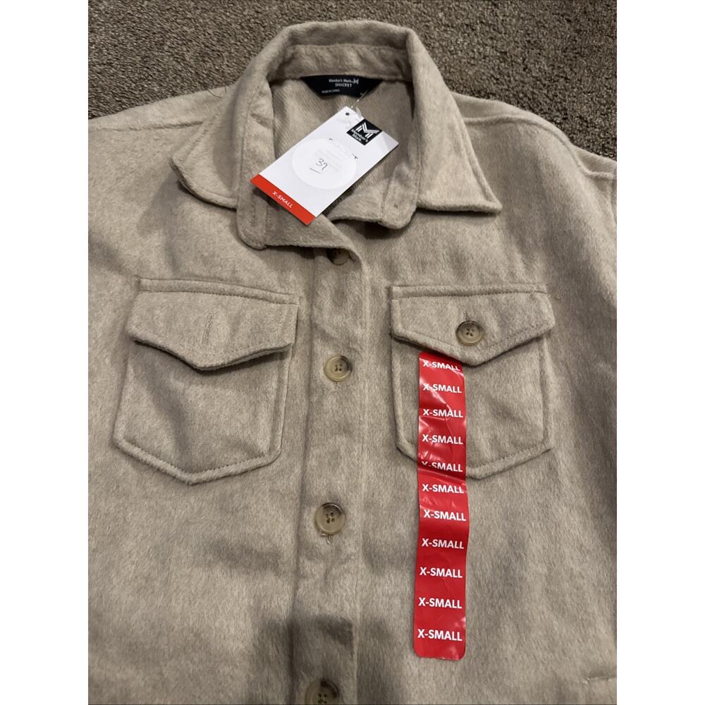 Wool-Blend Shacket Jacket - Beige - Picture 2 of 6